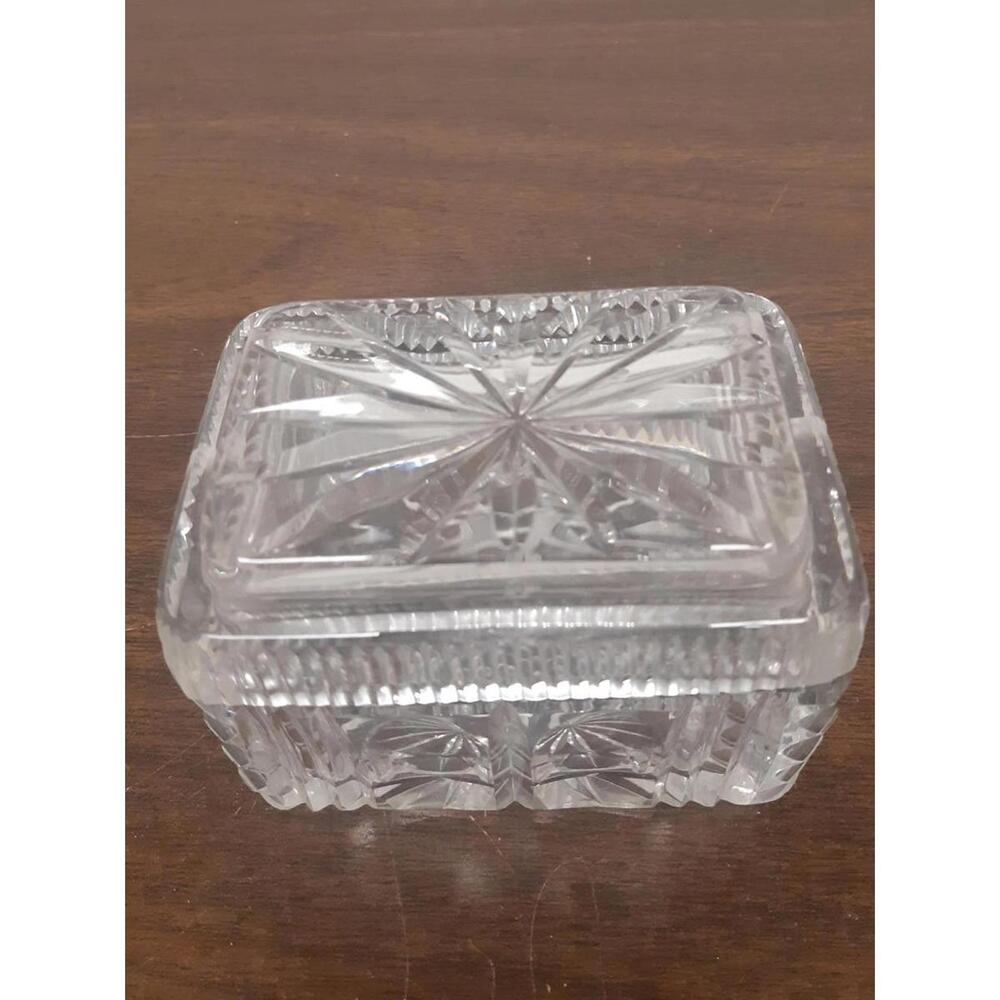 Elegant Crystal Trinket Holder with Lid